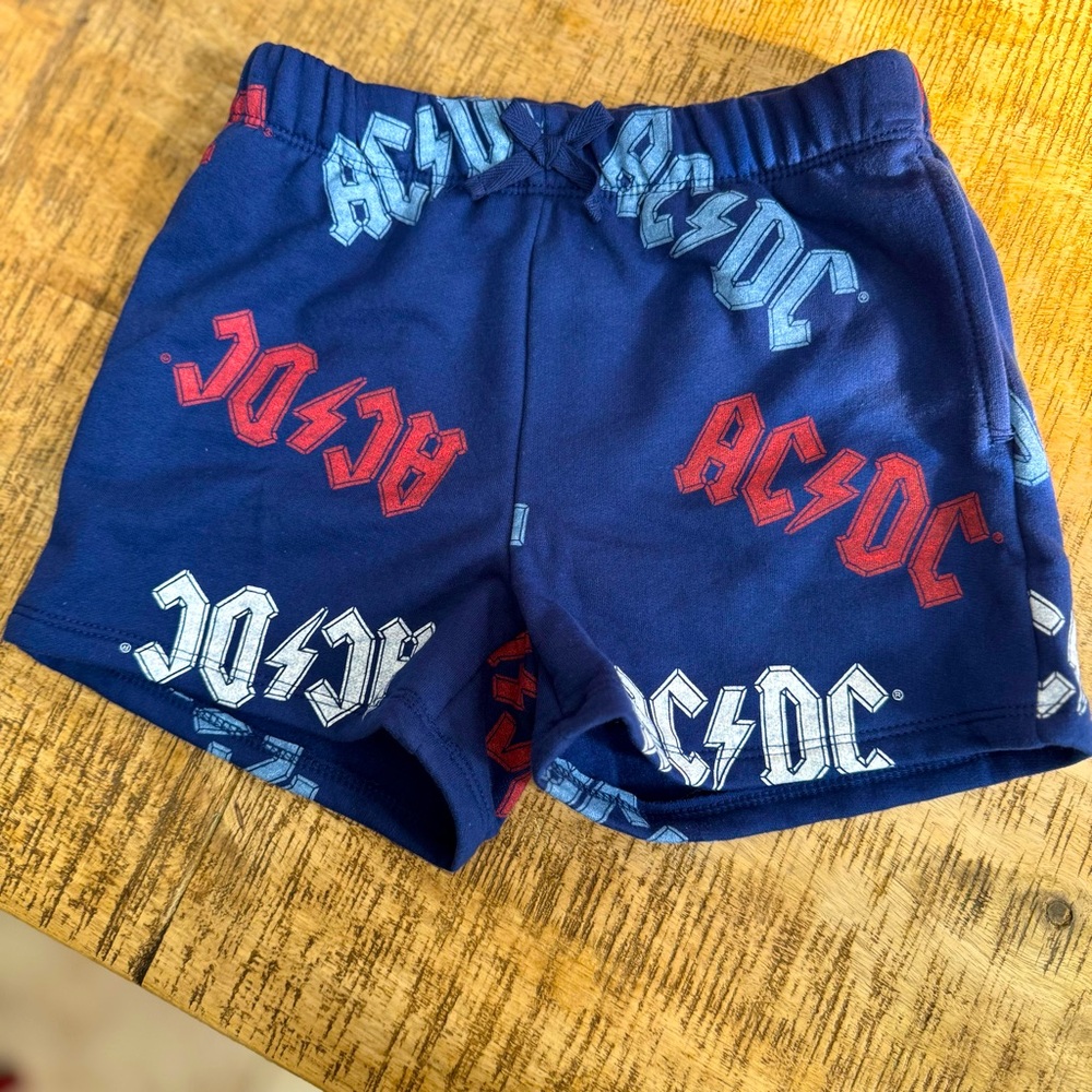 AC/DC Blue and Red Logo Shorts